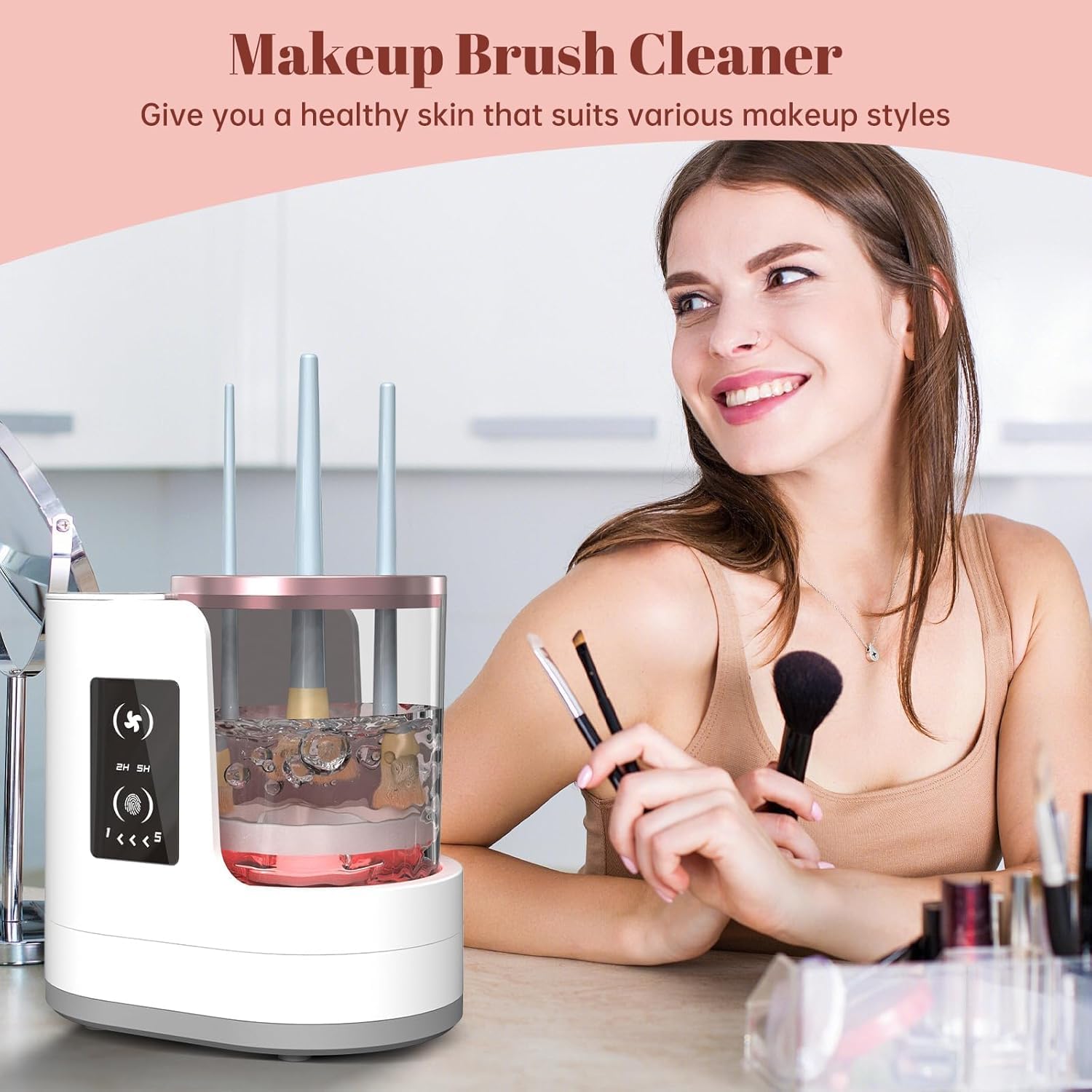 Beauty Makeup Fashion - Máquina Limpiadora de Brochas de Maquillaje